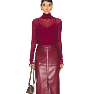 Simkhai Bianca Midi Skirt - Oxblood